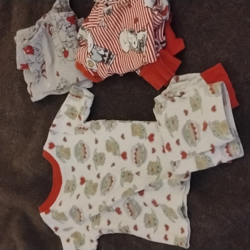 3Valentines Day Pajama Sets Peanuts Snoopy And Mickey And Minnie